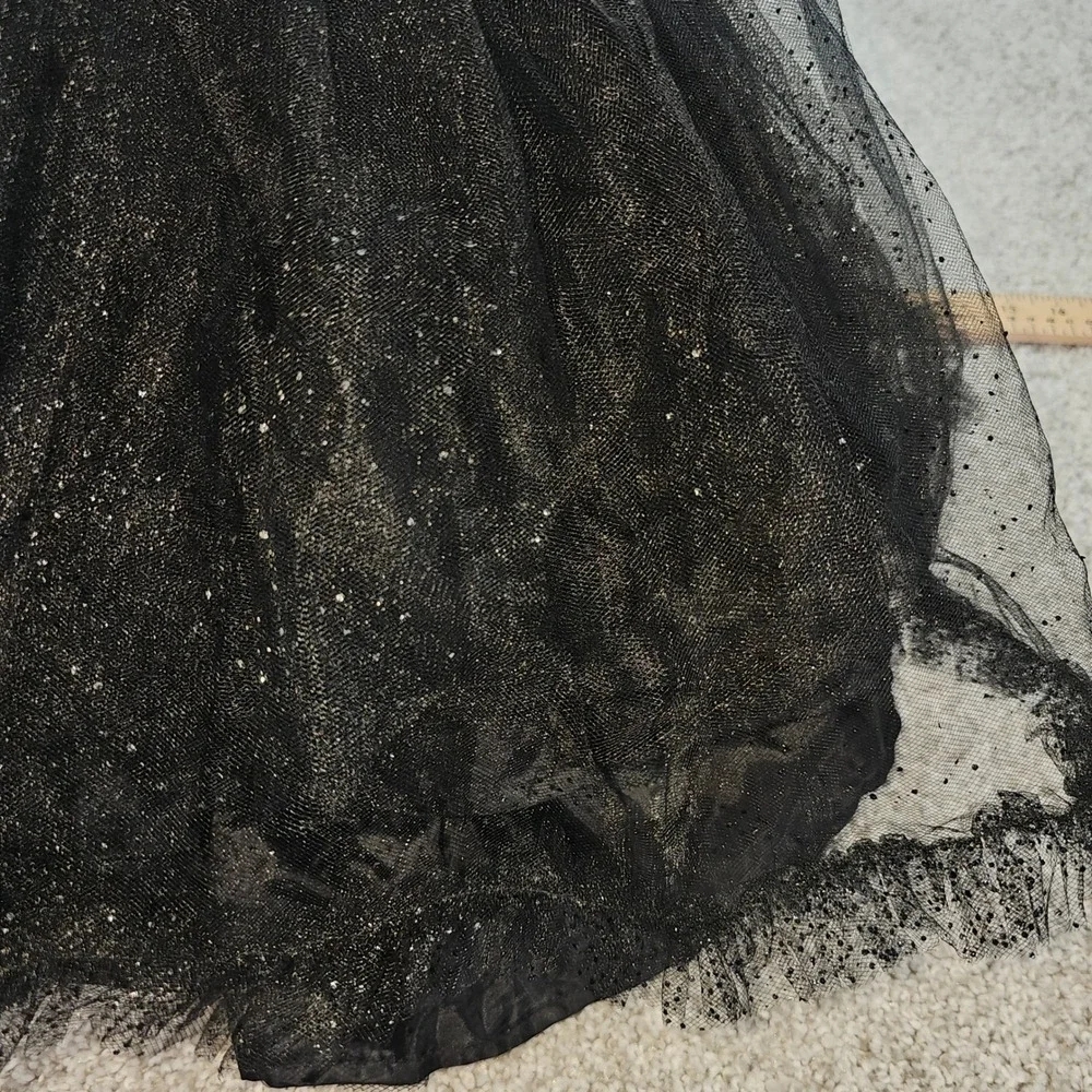 Disney Girls Black Tulle Tutu Skirt‎ Sparkle Costume Size 7/8 See Description